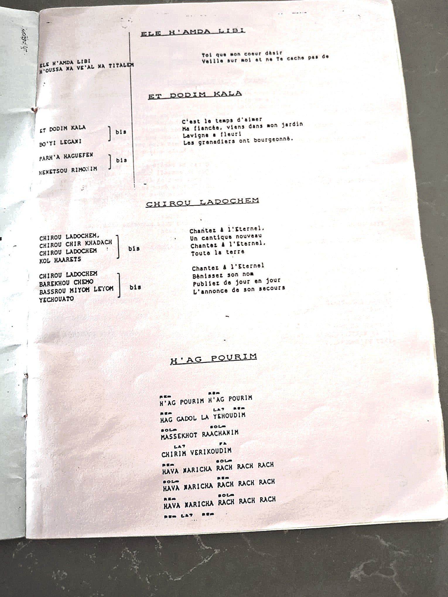 Page du carnet