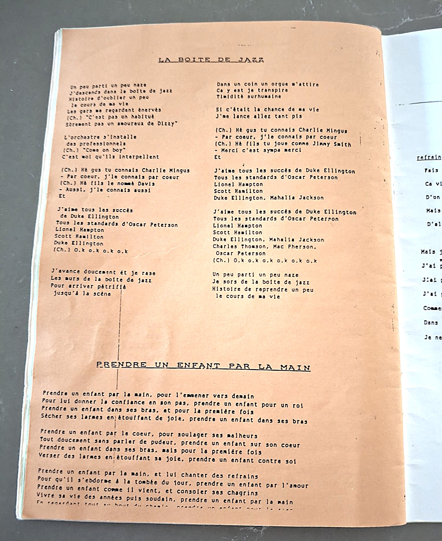 Page du carnet
